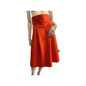DIANE VON FURSTENBERG Midi Length Orange Skirt
